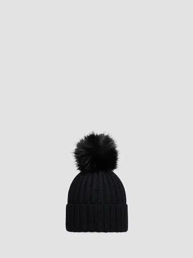 Moncler Women's Beanie Hat in Wool - Black | Thumbnail 2 Moncler Women's Beanie Hat in Wool - Black | Thumbnail 2