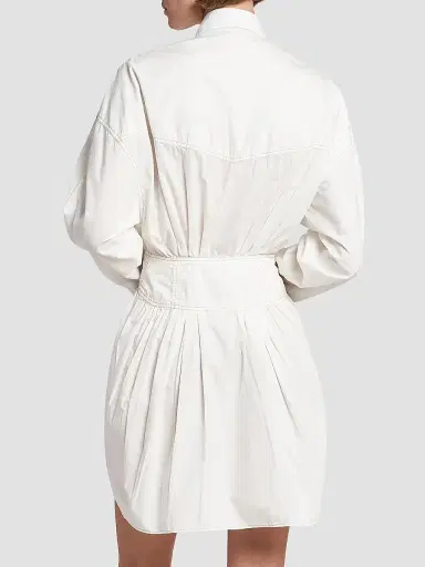 Versace Women's La Vacanza Poplin Cotton Utility Shirtdress - White | Thumbnail 5 Versace Women's La Vacanza Poplin Cotton Utility Shirtdress - White | Thumbnail 5