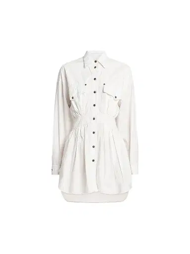 Versace Women's La Vacanza Poplin Cotton Utility Shirtdress - White | Thumbnail 1 Versace Women's La Vacanza Poplin Cotton Utility Shirtdress - White | Thumbnail 1