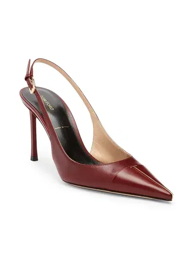 Tom Ford Women's 85MM Leather Slingback Pumps - Ruby Red - Size 10.5 | Thumbnail 2 Tom Ford Women's 85MM Leather Slingback Pumps - Ruby Red - Size 10.5 | Thumbnail 2