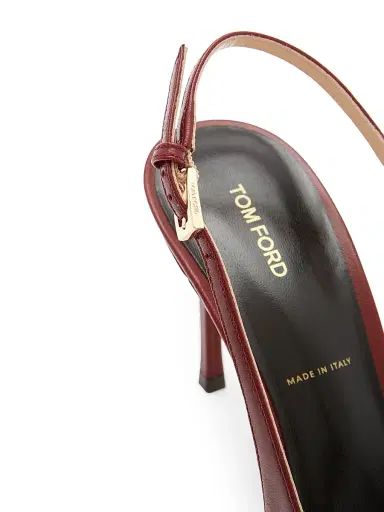 Tom Ford Women's 85MM Leather Slingback Pumps - Ruby Red - Size 10.5 | Thumbnail 6 Tom Ford Women's 85MM Leather Slingback Pumps - Ruby Red - Size 10.5 | Thumbnail 6