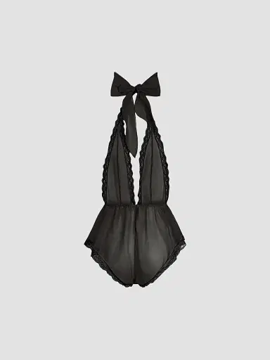 Dolce & Gabbana Women's Stretch-Silk Lace-Trim Romper - Black | Thumbnail 2 Dolce & Gabbana Women's Stretch-Silk Lace-Trim Romper - Black | Thumbnail 2