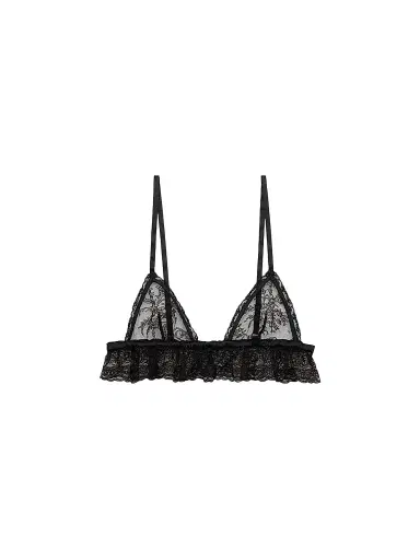 Dolce & Gabbana Women's Floral Lace Ruffle Soft Cup Bra - Black | Thumbnail 1 Dolce & Gabbana Women's Floral Lace Ruffle Soft Cup Bra - Black | Thumbnail 1