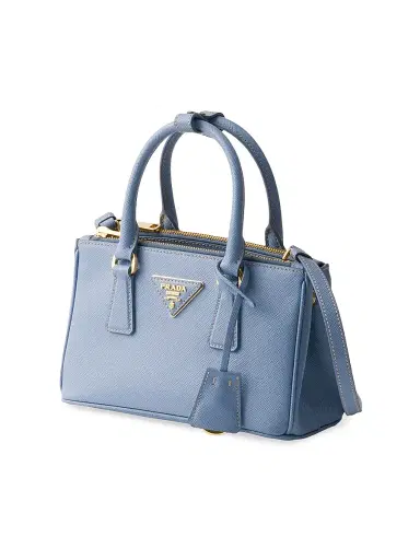 Prada Women's Galleria Saffiano Leather Mini Top Handle Bag - Blue | Thumbnail 2 Prada Women's Galleria Saffiano Leather Mini Top Handle Bag - Blue | Thumbnail 2