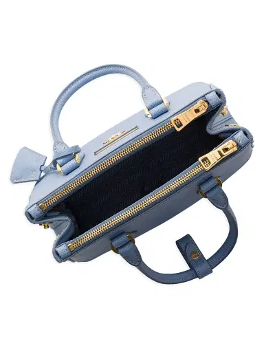 Prada Women's Galleria Saffiano Leather Mini Top Handle Bag - Blue | Thumbnail 4 Prada Women's Galleria Saffiano Leather Mini Top Handle Bag - Blue | Thumbnail 4
