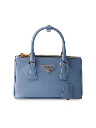 Prada Women's Galleria Saffiano Leather Mini Top Handle Bag - Blue | Thumbnail 1 Prada Women's Galleria Saffiano Leather Mini Top Handle Bag - Blue | Thumbnail 1