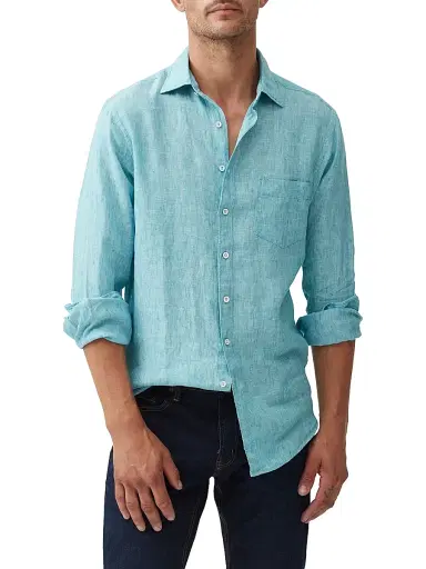 Rodd & Gunn Men's Coromandel Textured Shirt - Washed Teal - Size XL | Thumbnail 3 Rodd & Gunn Men's Coromandel Textured Shirt - Washed Teal - Size XL | Thumbnail 3