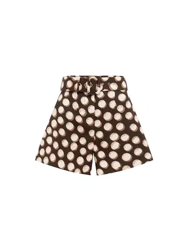 ALÉMAIS Women's Paula Polka Dot Linen Corset-Style Shorts - Chocolate - Size 12 | Thumbnail 1 ALÉMAIS Women's Paula Polka Dot Linen Corset-Style Shorts - Chocolate - Size 12 | Thumbnail 1