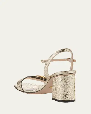 Gucci Marmont Metallic High-Heel Sandals | Thumbnail 2 Gucci Marmont Metallic High-Heel Sandals | Thumbnail 2