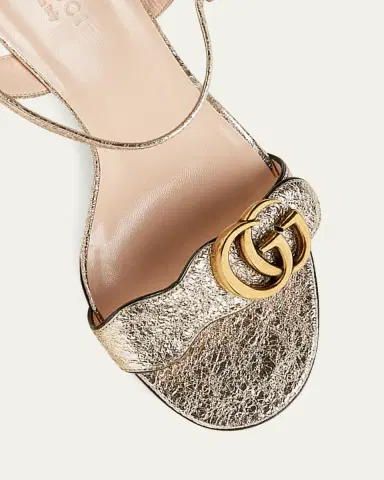 Gucci Marmont Metallic High-Heel Sandals | Thumbnail 3 Gucci Marmont Metallic High-Heel Sandals | Thumbnail 3