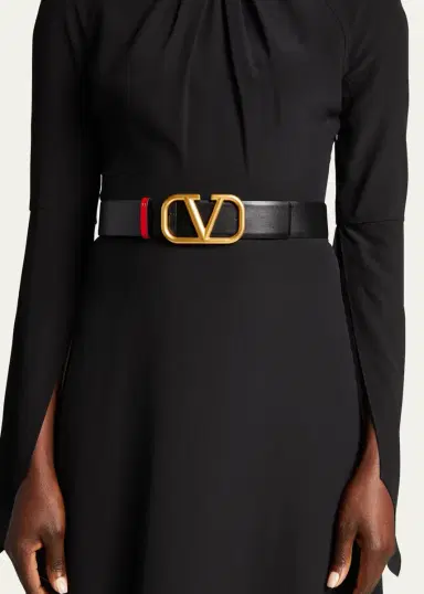 Valentino Garavani VLogo Reversible Leather Belt, 30mm | Thumbnail 2 Valentino Garavani VLogo Reversible Leather Belt, 30mm | Thumbnail 2