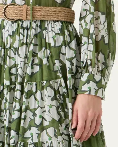 Akris punto Floral Cotton Muslin Tiered Midi Shirtdress | Thumbnail 5 Akris punto Floral Cotton Muslin Tiered Midi Shirtdress | Thumbnail 5
