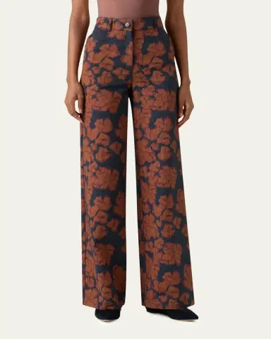 Akris punto Cooper Ikat Flower Pants in Cotton Canvas | Thumbnail 3 Akris punto Cooper Ikat Flower Pants in Cotton Canvas | Thumbnail 3