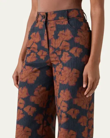 Akris punto Cooper Ikat Flower Pants in Cotton Canvas | Thumbnail 4 Akris punto Cooper Ikat Flower Pants in Cotton Canvas | Thumbnail 4