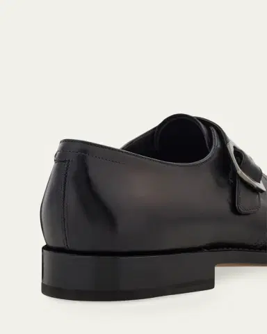 Ferragamo Men's Sullivan Tramezza Leather Monk-Strap Loafers | Thumbnail 3 Ferragamo Men's Sullivan Tramezza Leather Monk-Strap Loafers | Thumbnail 3