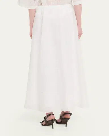 Brunello Cucinelli Long Eyelet Cotton Skirt | Thumbnail 3 Brunello Cucinelli Long Eyelet Cotton Skirt | Thumbnail 3