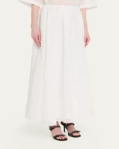 Brunello Cucinelli Long Eyelet Cotton Skirt | Thumbnail 4 Brunello Cucinelli Long Eyelet Cotton Skirt | Thumbnail 4