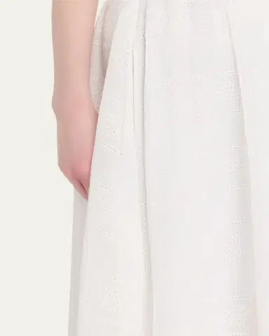 Brunello Cucinelli Long Eyelet Cotton Skirt | Thumbnail 5 Brunello Cucinelli Long Eyelet Cotton Skirt | Thumbnail 5