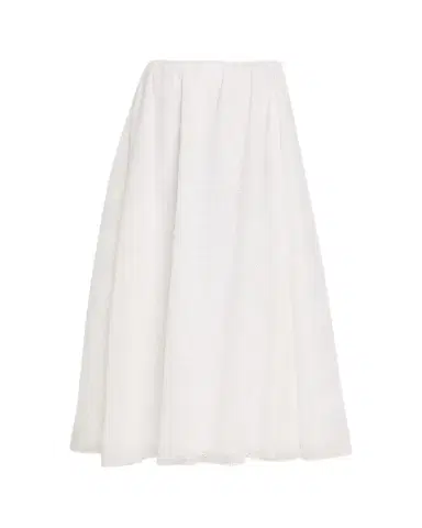Brunello Cucinelli Long Eyelet Cotton Skirt | Thumbnail 1 Brunello Cucinelli Long Eyelet Cotton Skirt | Thumbnail 1