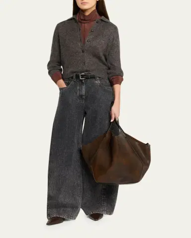 Brunello Cucinelli Wide-Leg Denim Trousers | Thumbnail 2 Brunello Cucinelli Wide-Leg Denim Trousers | Thumbnail 2
