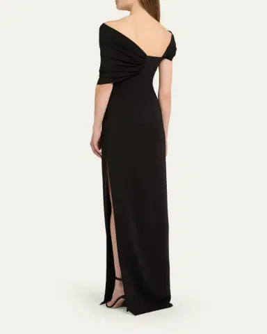 Oscar de la Renta Asymmetric Draped Off-The-Shoulder Column Gown | Thumbnail 3 Oscar de la Renta Asymmetric Draped Off-The-Shoulder Column Gown | Thumbnail 3