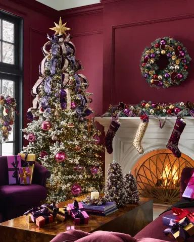 Barcana 8 ' Flocked Silvertip Pre-Lit Christmas Tree | Thumbnail 2 Barcana 8 ' Flocked Silvertip Pre-Lit Christmas Tree | Thumbnail 2