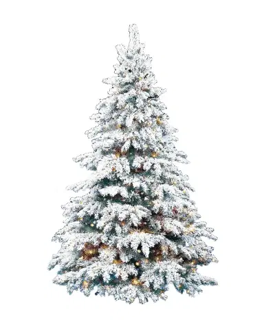 Barcana 8 ' Flocked Silvertip Pre-Lit Christmas Tree | Thumbnail 1 Barcana 8 ' Flocked Silvertip Pre-Lit Christmas Tree | Thumbnail 1