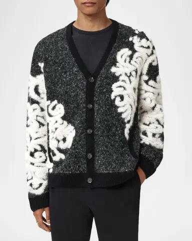 JOHN VARVATOS Men's La Morra Filigree Cardigan | Thumbnail 4 JOHN VARVATOS Men's La Morra Filigree Cardigan | Thumbnail 4