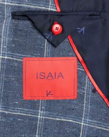 Isaia Men's Over-Check Two-Button Sport Coat | Thumbnail 6 Isaia Men's Over-Check Two-Button Sport Coat | Thumbnail 6