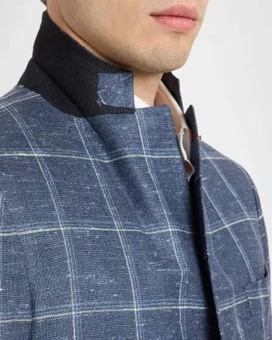 Isaia Men's Over-Check Two-Button Sport Coat | Thumbnail 7 Isaia Men's Over-Check Two-Button Sport Coat | Thumbnail 7
