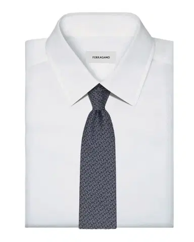 Ferragamo Men's Gancini Silk Jacquard Tie | Thumbnail 1 Ferragamo Men's Gancini Silk Jacquard Tie | Thumbnail 1