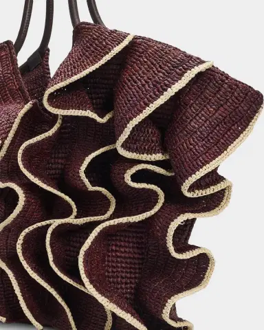 Zimmermann Goldentime Medium Ruffle Tote Bag in Raffia | Thumbnail 4 Zimmermann Goldentime Medium Ruffle Tote Bag in Raffia | Thumbnail 4