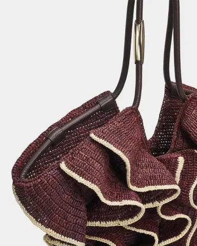 Zimmermann Goldentime Medium Ruffle Tote Bag in Raffia | Thumbnail 5 Zimmermann Goldentime Medium Ruffle Tote Bag in Raffia | Thumbnail 5