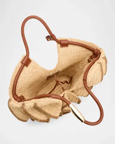 Zimmermann Goldentime Medium Ruffle Tote Bag in Raffia | Thumbnail 7 Zimmermann Goldentime Medium Ruffle Tote Bag in Raffia | Thumbnail 7