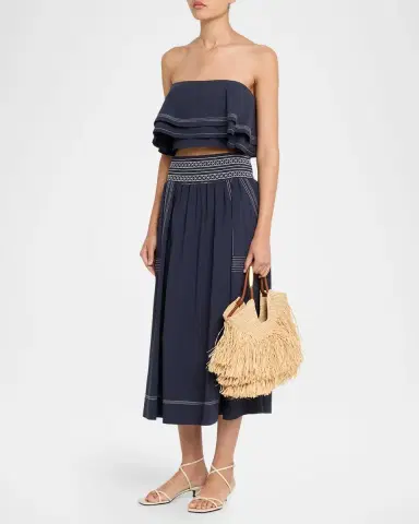 Zimmermann Goldentime Medium Ruffle Tote Bag in Raffia | Thumbnail 8 Zimmermann Goldentime Medium Ruffle Tote Bag in Raffia | Thumbnail 8