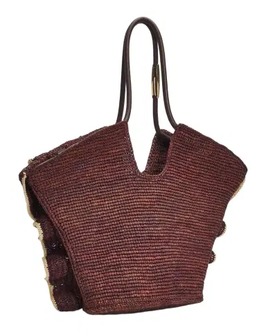 Zimmermann Goldentime Medium Ruffle Tote Bag in Raffia | Thumbnail 1 Zimmermann Goldentime Medium Ruffle Tote Bag in Raffia | Thumbnail 1