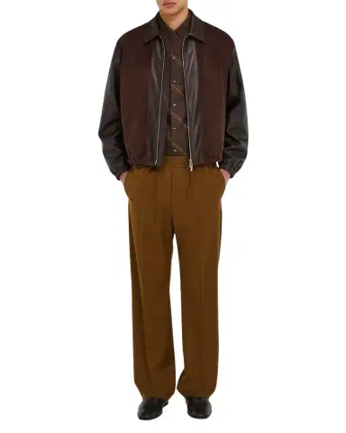 Ferragamo Men's Deerskin Leather and Suede Blouson | Thumbnail 1 Ferragamo Men's Deerskin Leather and Suede Blouson | Thumbnail 1
