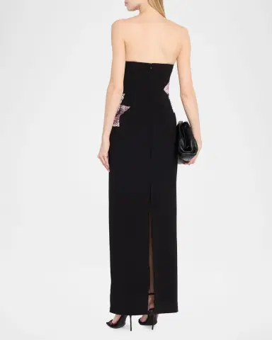 Aidan Mattox Strapless Floral Beaded Column Gown | Thumbnail 3 Aidan Mattox Strapless Floral Beaded Column Gown | Thumbnail 3