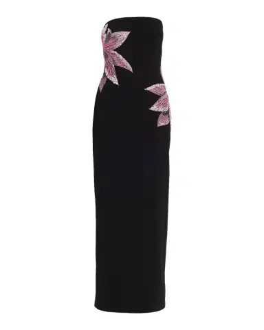 Aidan Mattox Strapless Floral Beaded Column Gown | Thumbnail 1 Aidan Mattox Strapless Floral Beaded Column Gown | Thumbnail 1