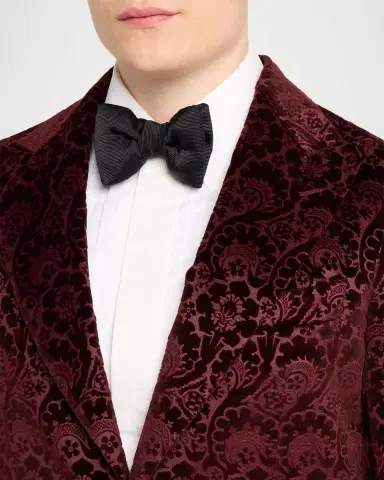 Sartorio Men 's Paisley Velvet Single-Button Dinner Jacket | Thumbnail 5 Sartorio Men 's Paisley Velvet Single-Button Dinner Jacket | Thumbnail 5