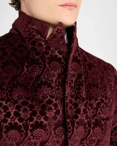 Sartorio Men 's Paisley Velvet Single-Button Dinner Jacket | Thumbnail 7 Sartorio Men 's Paisley Velvet Single-Button Dinner Jacket | Thumbnail 7