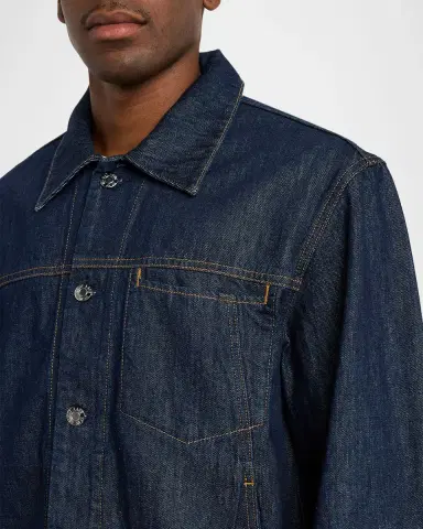 Helmut Lang Men's Brooklyn Denim Cropped Trucker Jacket | Thumbnail 5 Helmut Lang Men's Brooklyn Denim Cropped Trucker Jacket | Thumbnail 5