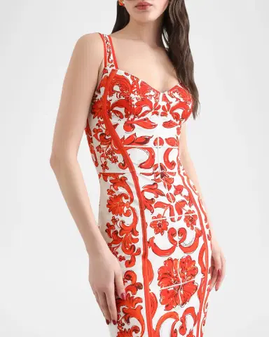 Dolce & Gabbana Majolica-Print Charmeuse Short Dress | Thumbnail 3 Dolce & Gabbana Majolica-Print Charmeuse Short Dress | Thumbnail 3