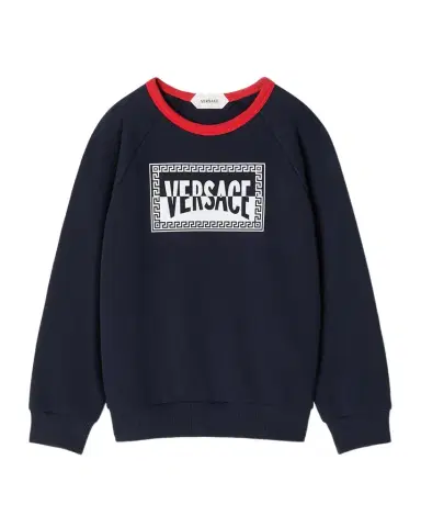 Versace Kid's Logo-Print Cotton Jersey Sweatshirt | Thumbnail 1 Versace Kid's Logo-Print Cotton Jersey Sweatshirt | Thumbnail 1