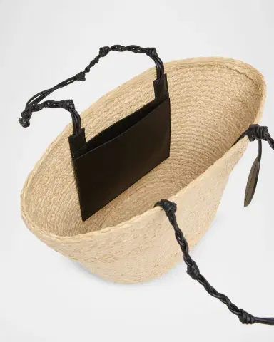 Jil Sander Tangle Small Woven Raffia Bucket Bag | Thumbnail 4 Jil Sander Tangle Small Woven Raffia Bucket Bag | Thumbnail 4