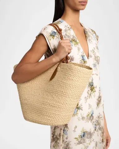 Jil Sander Tangle Large Woven Raffia Bucket Bag | Thumbnail 2 Jil Sander Tangle Large Woven Raffia Bucket Bag | Thumbnail 2
