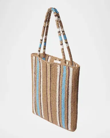 A.L.C. Daisy Striped Raffia Tote Bag | Thumbnail 2 A.L.C. Daisy Striped Raffia Tote Bag | Thumbnail 2