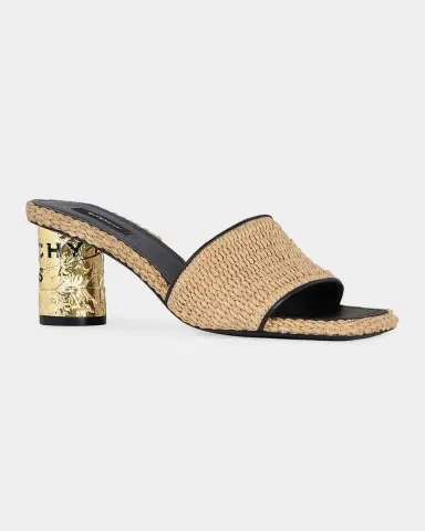 Givenchy Tape 65mm Raffia-Effect Heeled Mules | Thumbnail 2 Givenchy Tape 65mm Raffia-Effect Heeled Mules | Thumbnail 2
