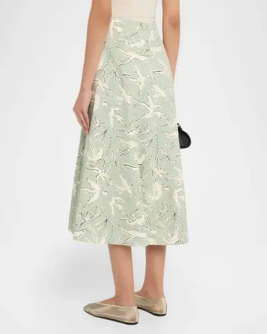 Altuzarra Varda Dove-Print A-Line Midi Skirt | Thumbnail 2 Altuzarra Varda Dove-Print A-Line Midi Skirt | Thumbnail 2