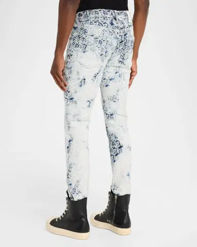PURPLE Monogram Jacquard Stretch Skinny Jeans | Thumbnail 3 PURPLE Monogram Jacquard Stretch Skinny Jeans | Thumbnail 3